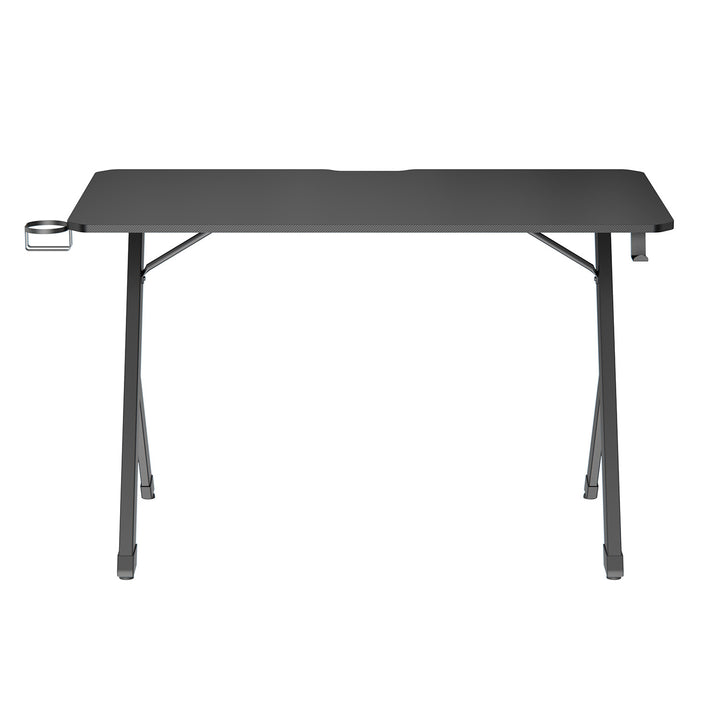 NanoRS gaming desk, negru, cu suport pentru căști și pahare, max. 75kg, dimensiuni 1200x600x750mm, RS101