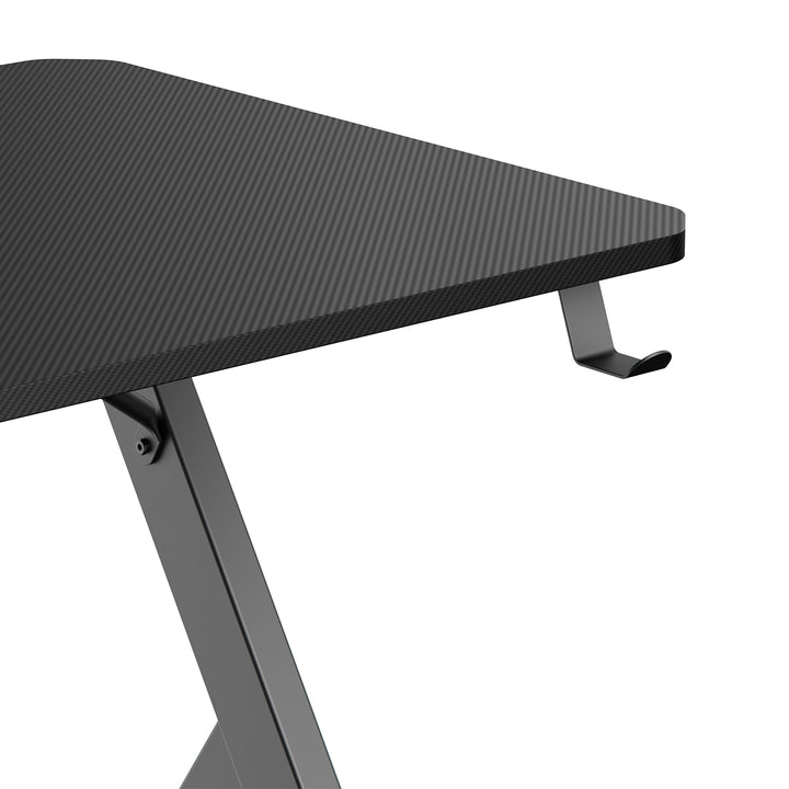 NanoRS gaming desk, negru, cu suport pentru căști și pahare, max. 75kg, dimensiuni 1200x600x750mm, RS101