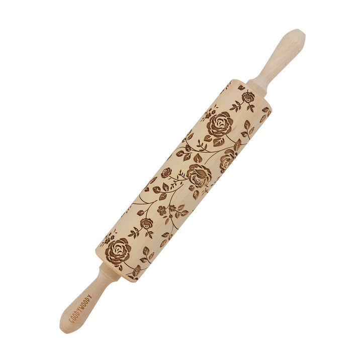 Sucitor gravat cu model trandafir salbatic Goody Woody, 46 cm, lemn de fag