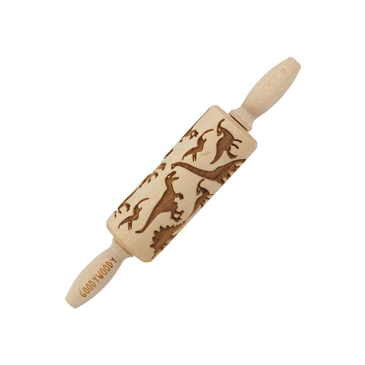 Sucitor gravat cu model dinosaur Goody Woody, 23,5 cm, lemn de fag