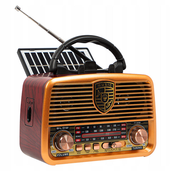 Radio portabil solar analogic AM/FM BT BLOW RA10, maro