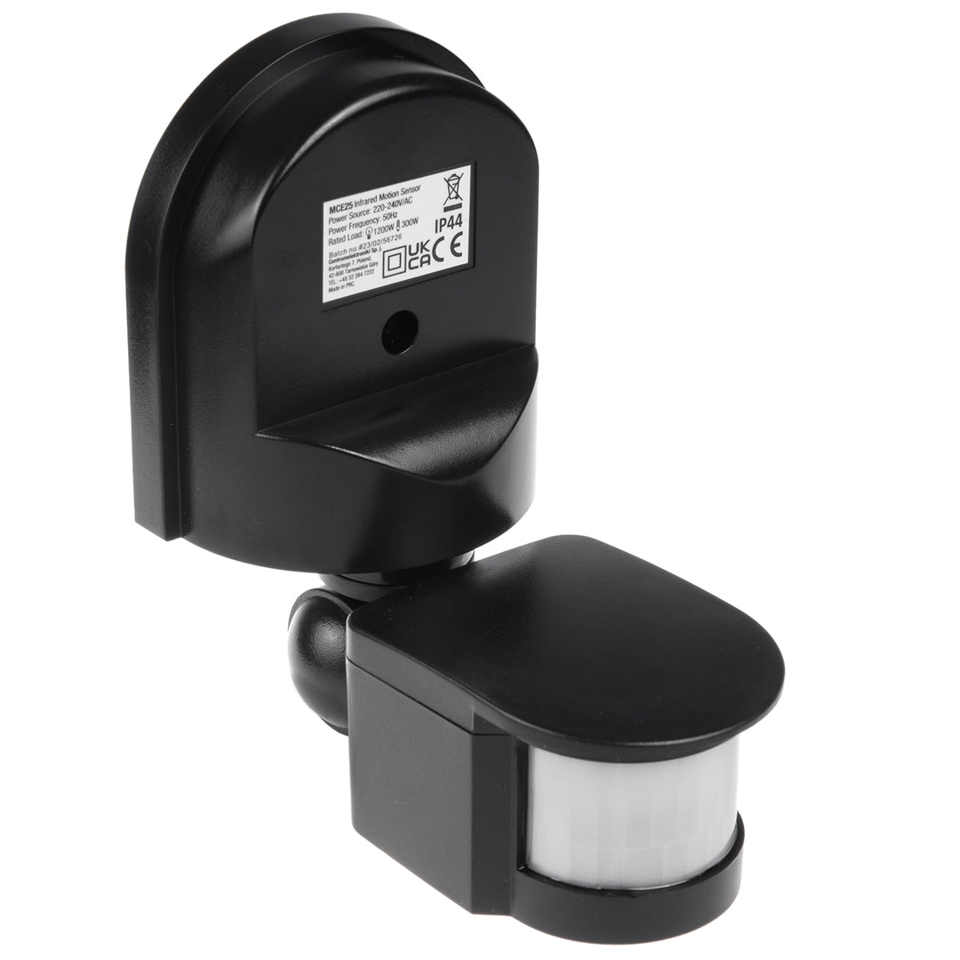 Set 2 detectoare PIR de mișcare, de perete, Maclean MCE25, 180°, max. 1200W, alb și negru