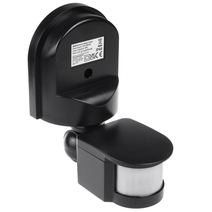 Set 2 detectoare PIR de mișcare, de perete, Maclean MCE25, 180°, max. 1200W, alb și negru