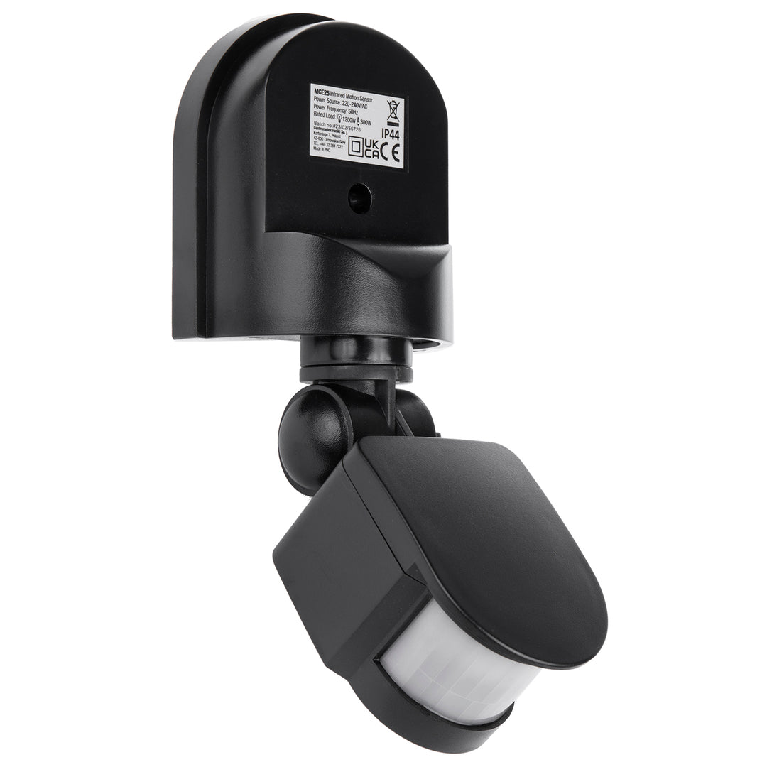 Set 2 detectoare PIR de mișcare, de perete, Maclean MCE25, 180°, max. 1200W, alb și negru