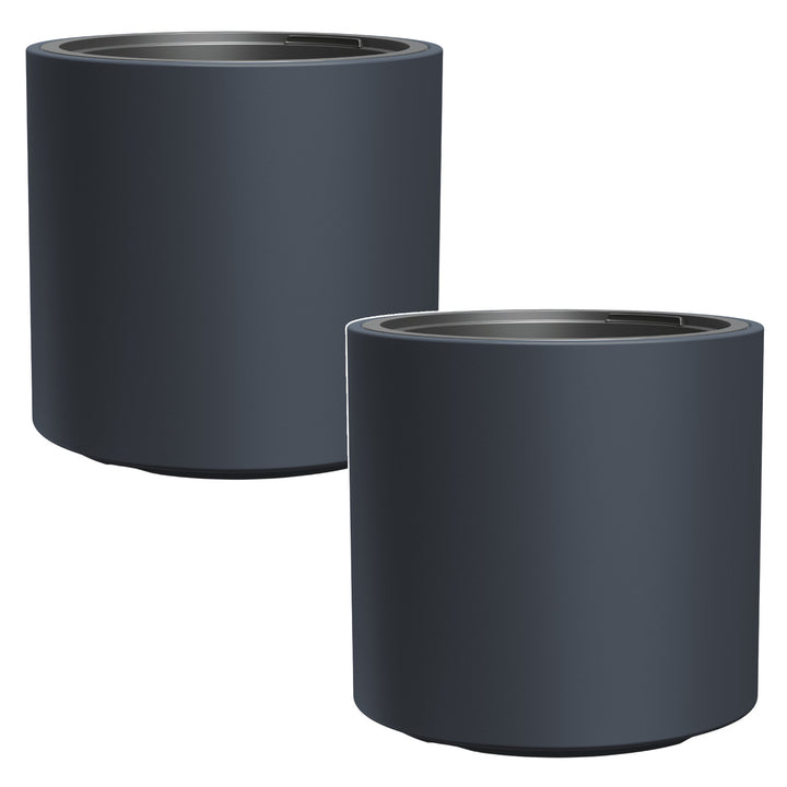 Set 2 Ghivece cu insertie Prosperplast Heos, înălțime 29cm, antracit