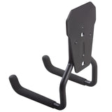 Set 2 suporturi de perete pentru bicicleta Maclean, pentru garaj, anvelope, unelte de grădină, scari, furtunuri de grădină, greutate max. 35 kg, MC-439 + cârlig de perete din oțel pentru garaj 35 kg negru