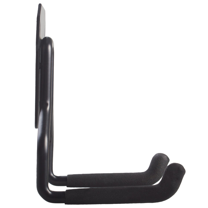 Set 2 suporturi de perete pentru bicicleta Maclean, pentru garaj, anvelope, unelte de grădină, scari, furtunuri de grădină, greutate max. 35 kg, MC-439 + cârlig de perete din oțel pentru garaj 35 kg negru