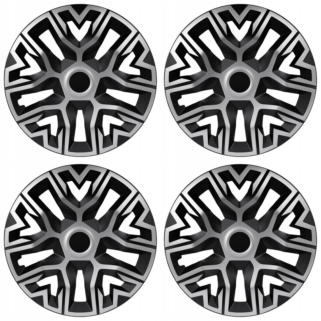 Set 4 capace jante NRM The Best, 15'', negru-argintiu, universale