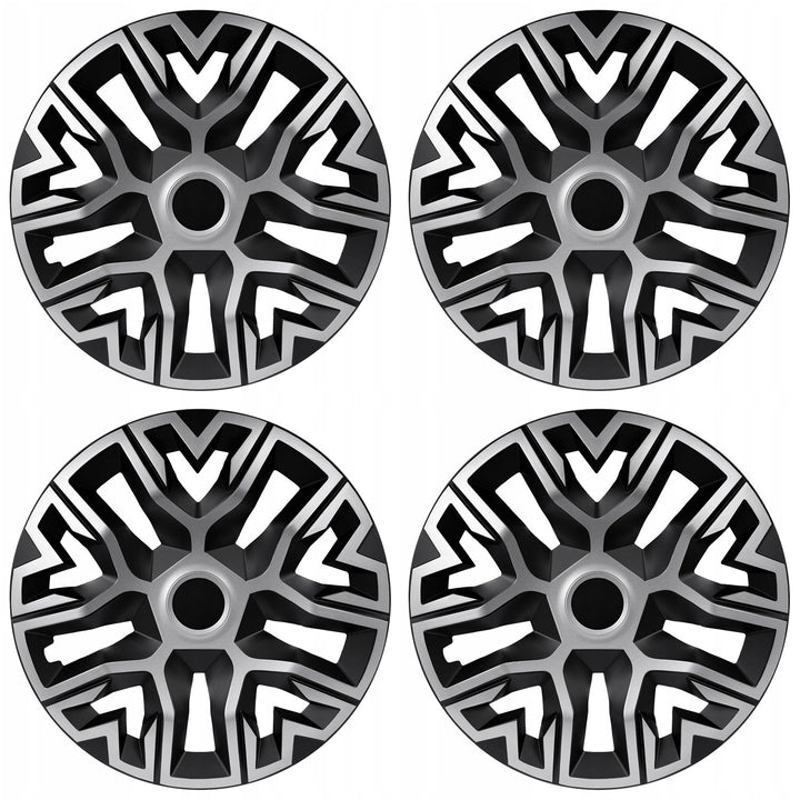 Set 4 capace jante NRM The Best, 15'', negru-argintiu, universale
