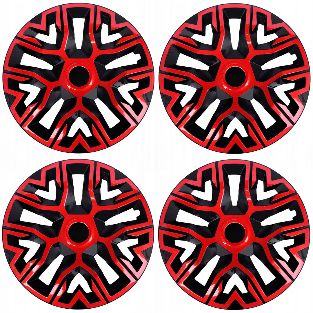 Set 4 capace jante NRM The Best, 15'', negru-rosu, universale