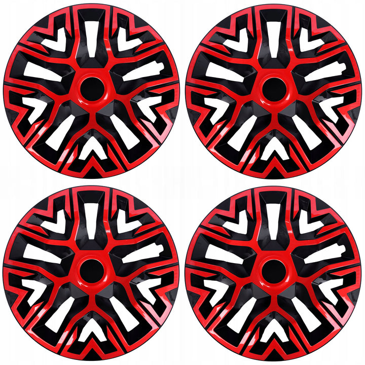 Set 4 capace jante NRM The Best, 16'', negru-rosu, universale