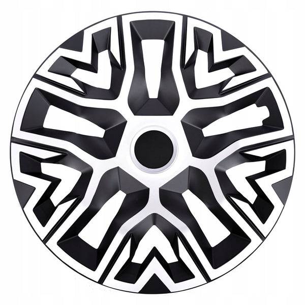 Universal hubcaps 14'' NRM The Best Bicolor alb și negru 4 bucăți