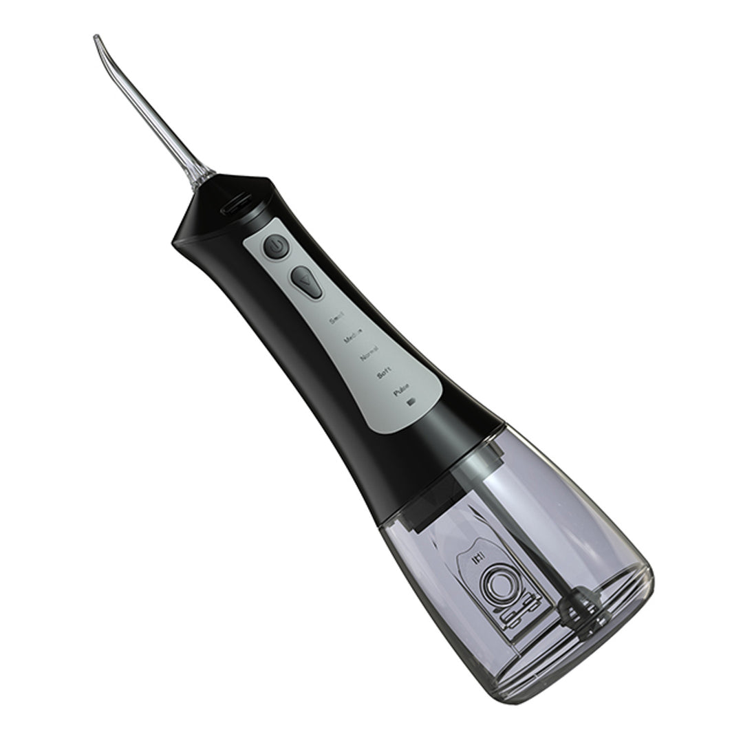 Irigator dentar LAFE, 5 moduri, 6 rezerve, negru, CleanPRO
