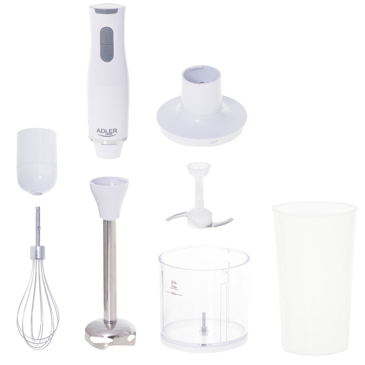 Blender de mână multifuncțional Adler, 2 viteze, alb, 800W, AD 4620