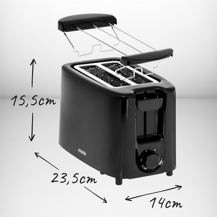 Prajitor de paine Mesko pentru 2 felii, 900W, negru, MS 3220