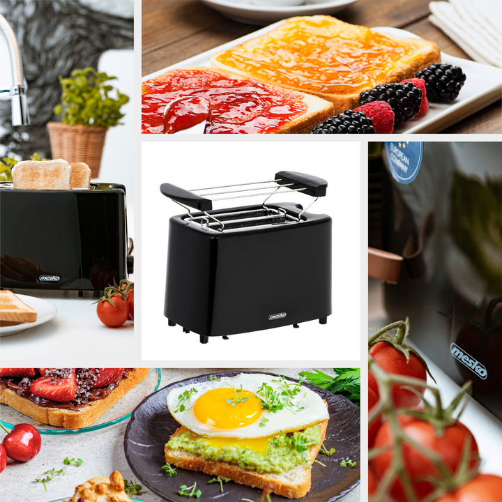 Prajitor de paine Mesko pentru 2 felii, 900W, negru, MS 3220