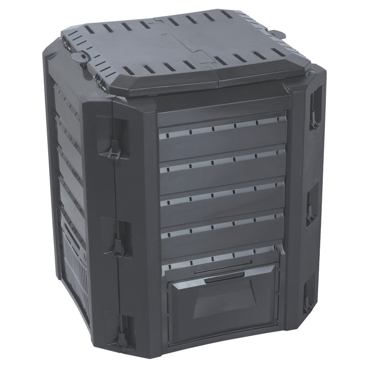 Compostor de grădină 380l rezistent la îngheț Prosperplast, negru, Compogreen