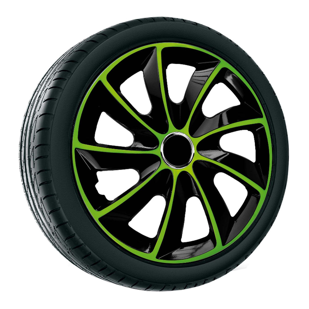 Capac jante 15'' NRM universal Stig Extra negru-verde 1 buc