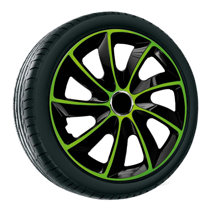 Capac jante 15'' NRM universal Stig Extra negru-verde 1 buc