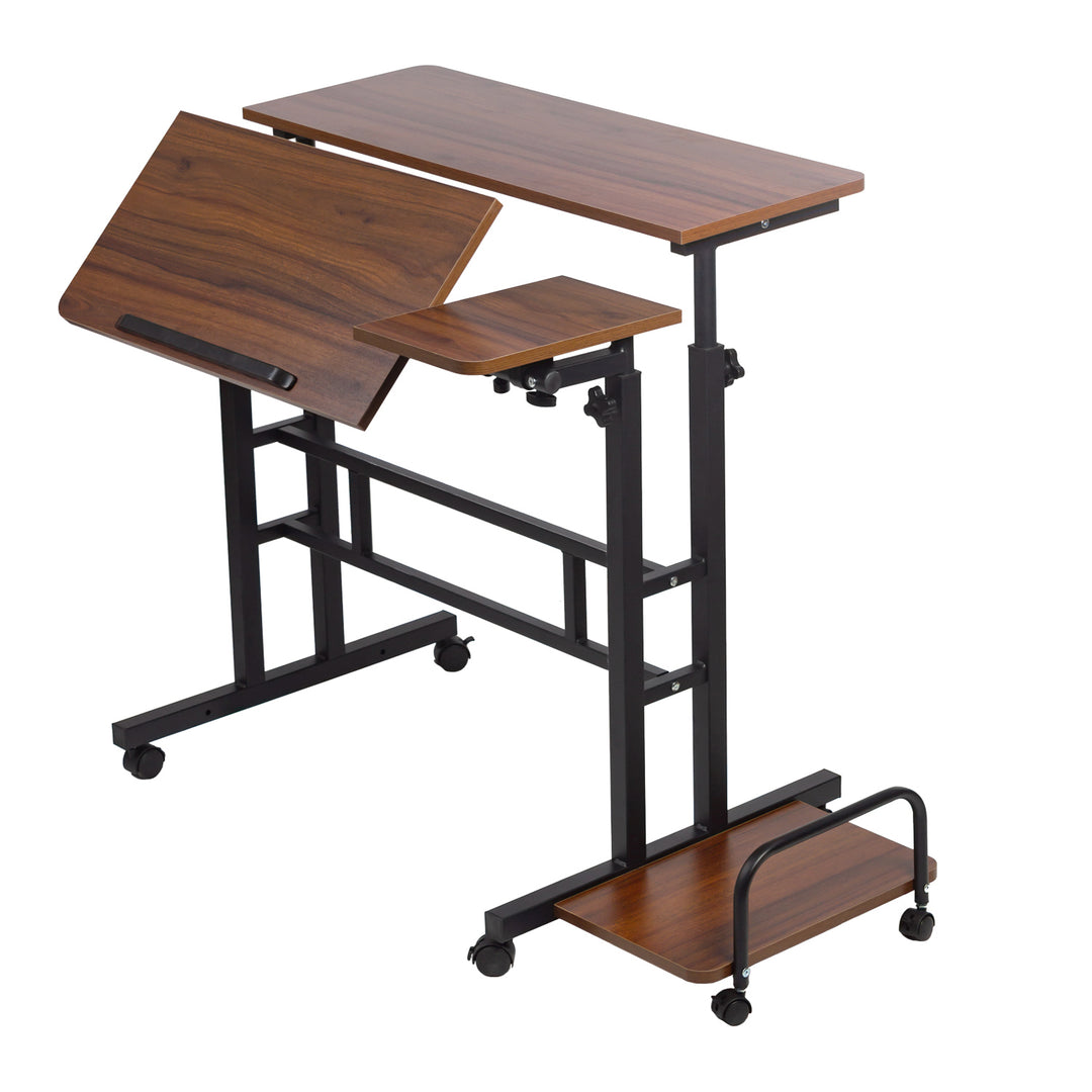 Maclean birou mobil pentru laptop, negru, top 80x60cm, 50kg max, înălțime reglabilă 67-115 cm, MC-124 B