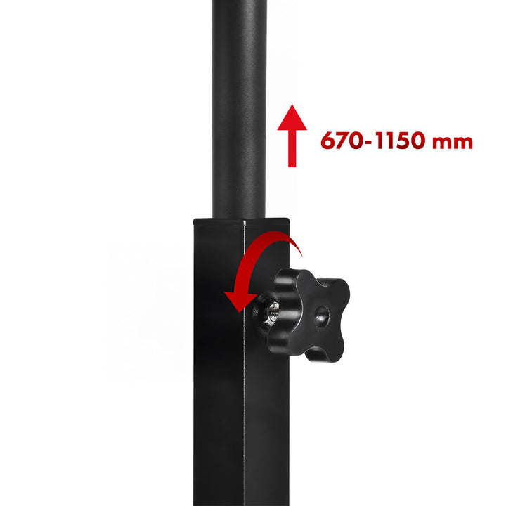 Maclean birou mobil pentru laptop, negru, top 80x60cm, 50kg max, înălțime reglabilă 67-115 cm, MC-124 B