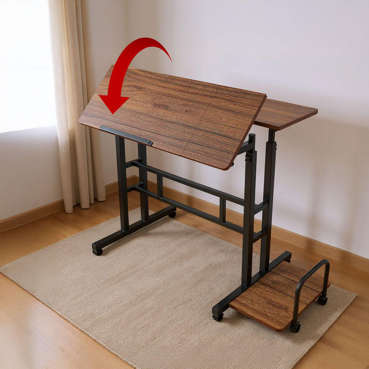 Maclean birou mobil pentru laptop, negru, top 80x60cm, 50kg max, înălțime reglabilă 67-115 cm, MC-124 B