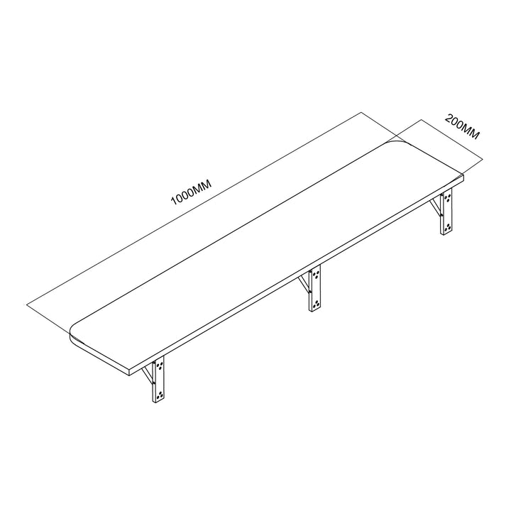 Raft pliabil/top Maclean, culoare lemn deschis, 100x20 cm, max.50 kg, MC-129 WD