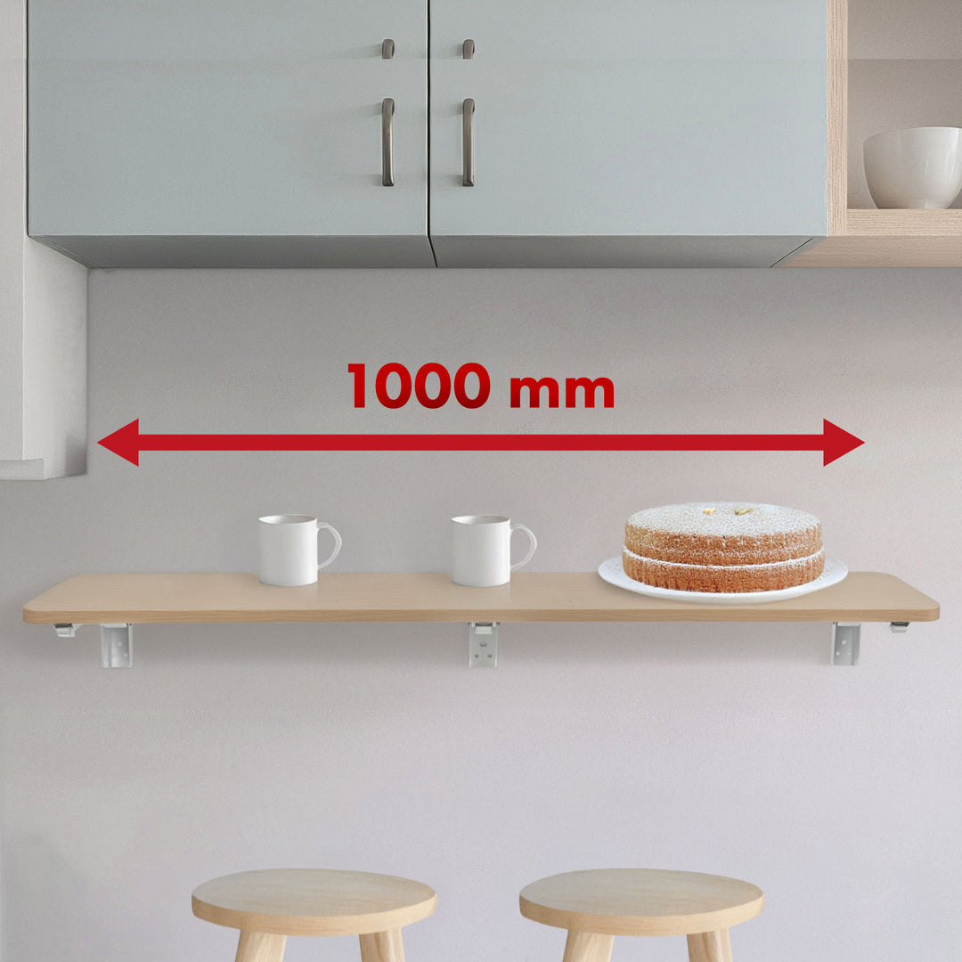 Raft pliabil/top Maclean, culoare lemn deschis, 100x20 cm, max.50 kg, MC-129 WD