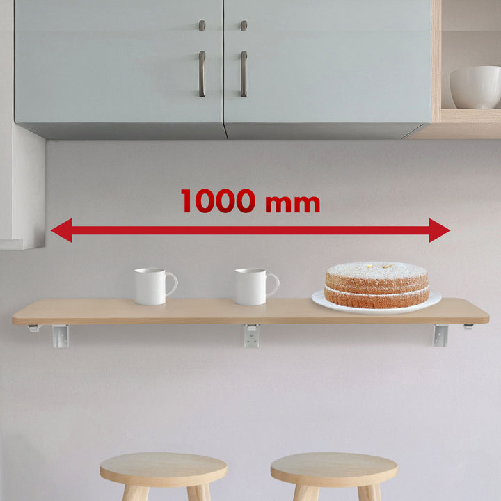 Raft pliabil/top Maclean, culoare lemn deschis, 100x20 cm, max.50 kg, MC-129 WD