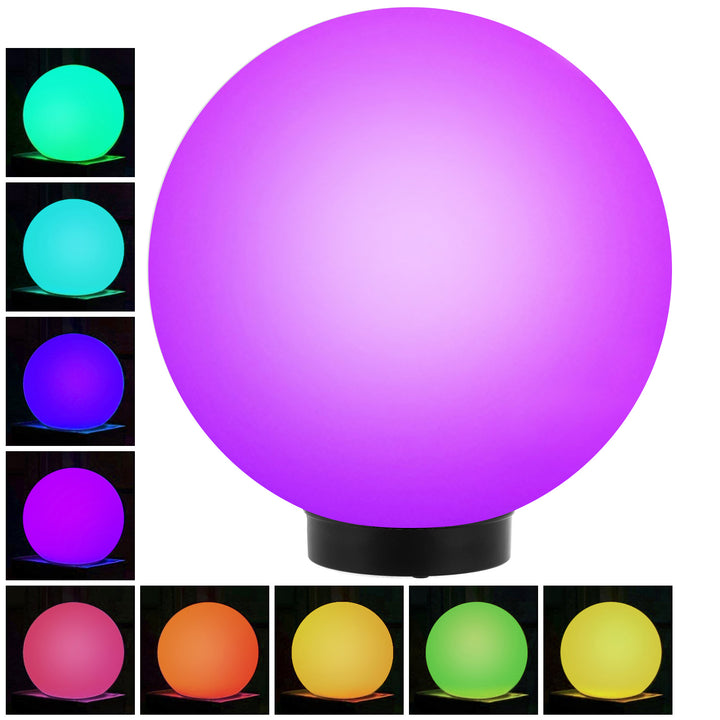 Lampă de grădină solară de sine stătătoare GB167 - sferă 30x30x63cm, LED colorat, 4 bucăți
