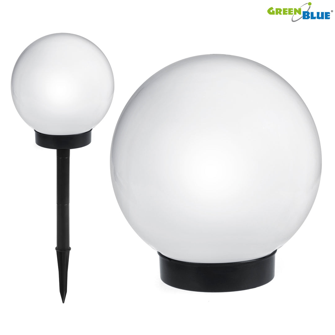 Lampă solară GreenBlue, de sine stătătoare, grădină, sferă 25x25x58cm, RGB LED, GB165, 4 bucăți