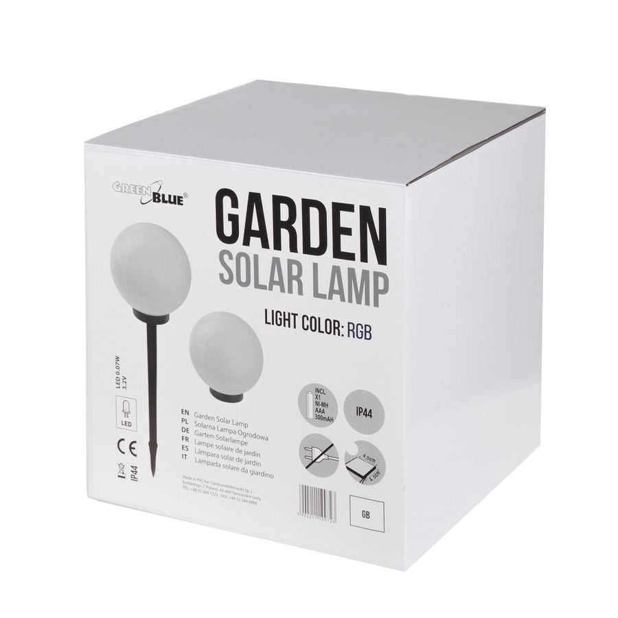 Lampă solară GreenBlue, de sine stătătoare, grădină, sferă 25x25x58cm, RGB LED, GB165, 4 bucăți