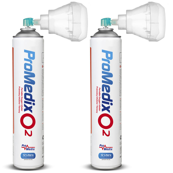 Inhalator portabil cu 99,4% oxigen în conservă Promedix 12L, PR-994, 2 unități