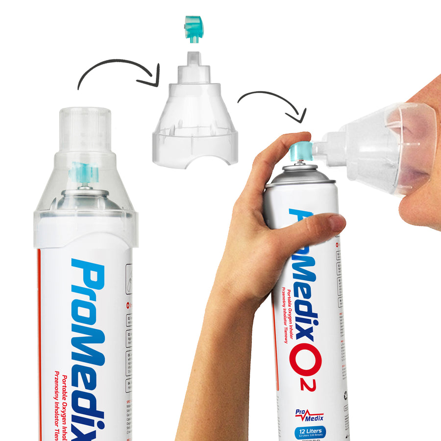 Inhalator portabil cu 99,4% oxigen în conservă Promedix 12L, PR-994, 3 unități