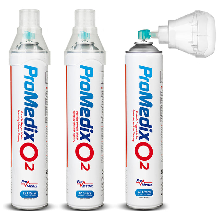 Inhalator portabil cu 99,4% oxigen în conservă Promedix 12L, PR-994, 3 unități