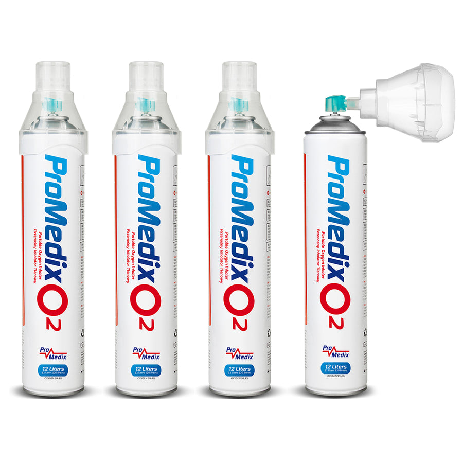Inhalator portabil cu 99,4% oxigen în conservă Promedix 12L, PR-994, 4 unități