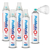 Inhalator portabil cu 99,4% oxigen în conservă Promedix 12L, PR-994, 5 unități
