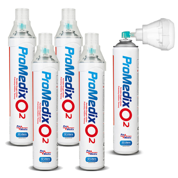 Inhalator portabil cu 99,4% oxigen în conservă Promedix 12L, PR-994, 5 unități