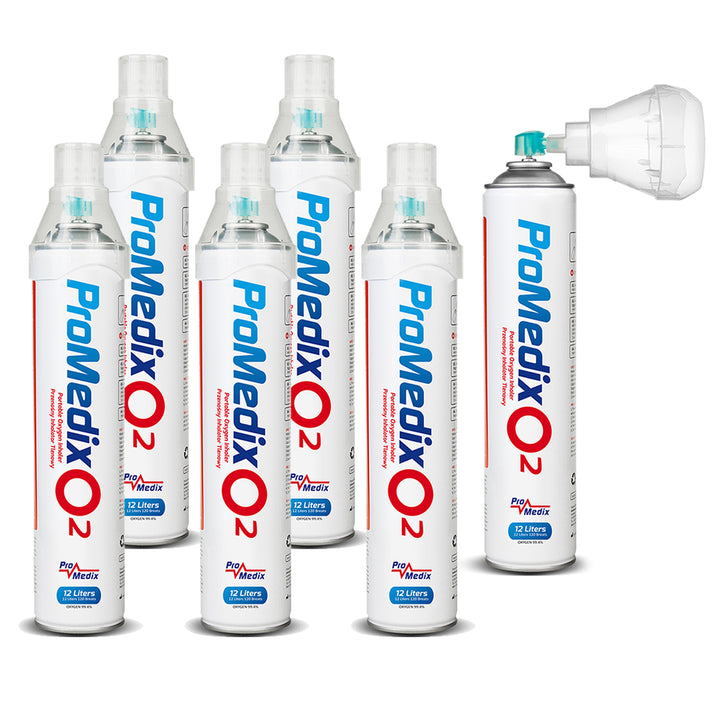 Inhalator portabil cu 99,4% oxigen în conservă Promedix 12L, PR-994, 6 unități