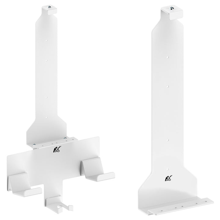Suport de perete alb PS5 cu suport pentru pad, 10kg max, RS181 + Suport de perete alb pentru consola Playstation 5, 10kg max, NanoRS RS180