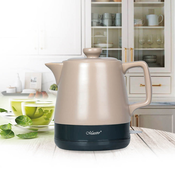 Fierbător electric ceramic 1l Maestro MR-071 Beige 1000W, priză UK