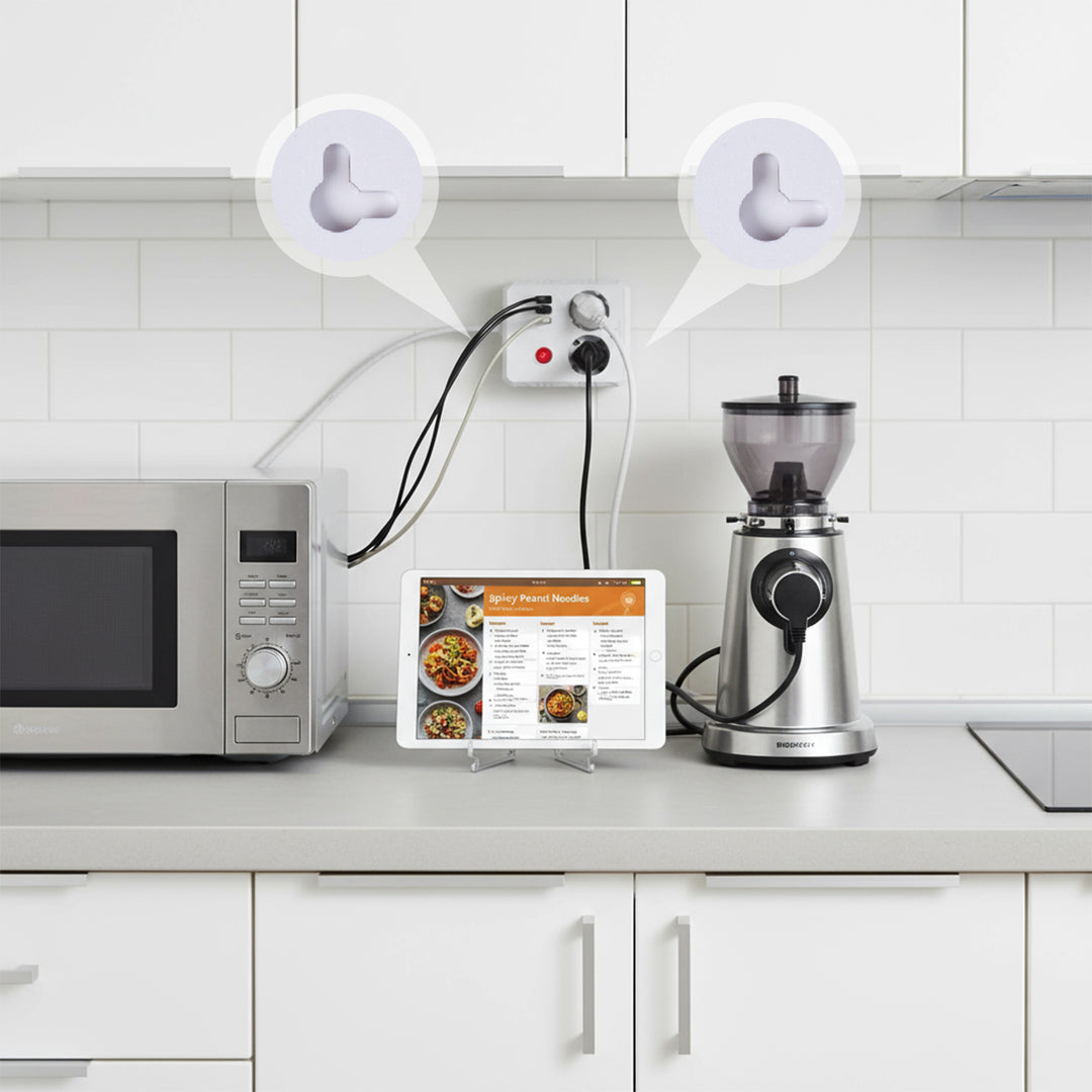 Baretă de alimentare Maclean, cablu prelungitor 2 prize + 3xUSB, 110-240V AC 50/60Hz, 2.1A max 2500W, 3 m, alb, MCE388 W