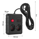 Maclean power strip, cablu prelungitor 2 prize + 3xUSB, 110-240V AC 50/60Hz, 2.1A max 2500W, 3 m, negru, MCE388 B
