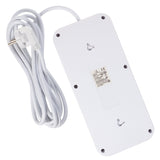 Bandă de alimentare Maclean, cablu prelungitor cu 6 prize + 4xUSB, 110-240V AC 50/60Hz, 2.1A max 2500W, 3m, alb, MCE391 W