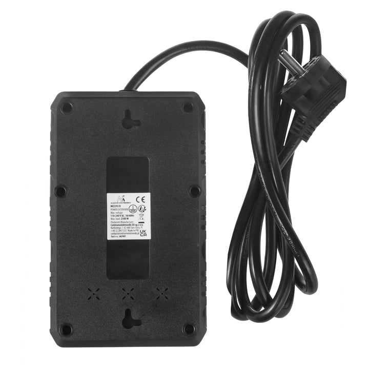 Furtun de alimentare Maclean, cablu prelungitor cu 4 prize + 3xUSB, 110-240V AC 50/60Hz, 2.1A max 2500W, 1.5m, negru, MCE392 B