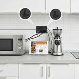 Furtun de alimentare Maclean, cablu prelungitor cu 4 prize + 3xUSB, 110-240V AC 50/60Hz, 2.1A max 2500W, 3m, negru, MCE393 B