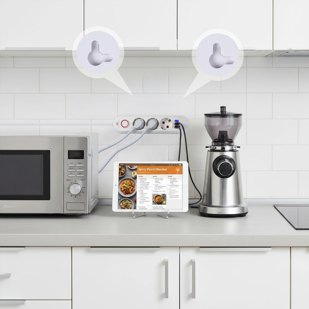 Furtun de alimentare Maclean, cablu prelungitor cu 3 prize + 3xUSB, 110-240V AC 50/60Hz, 2.1A max 2500W, 1.5m, alb, MCE394 W