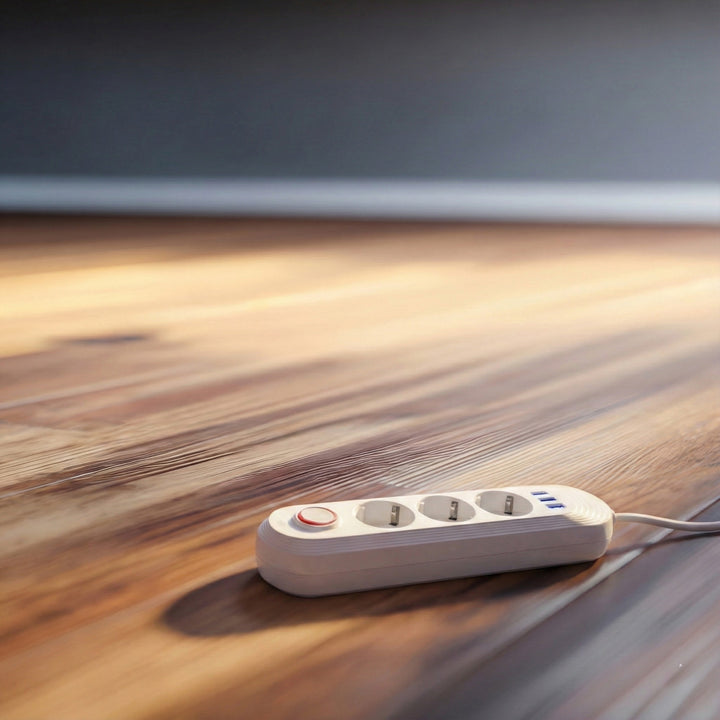 Furtun de alimentare Maclean, cablu prelungitor cu 3 prize + 3xUSB, 110-240V AC 50/60Hz, 2.1A max 2500W, 1.5m, alb, MCE394 W