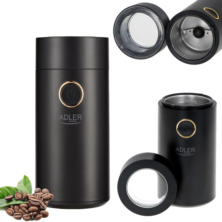 Măcinător electric de cafea Adler, 150W, negru, AD 4446BG