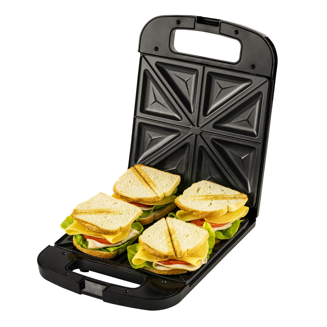 Adler AD 3055 negru 2000 Watt sandwich maker pentru 4 sandwich-uri